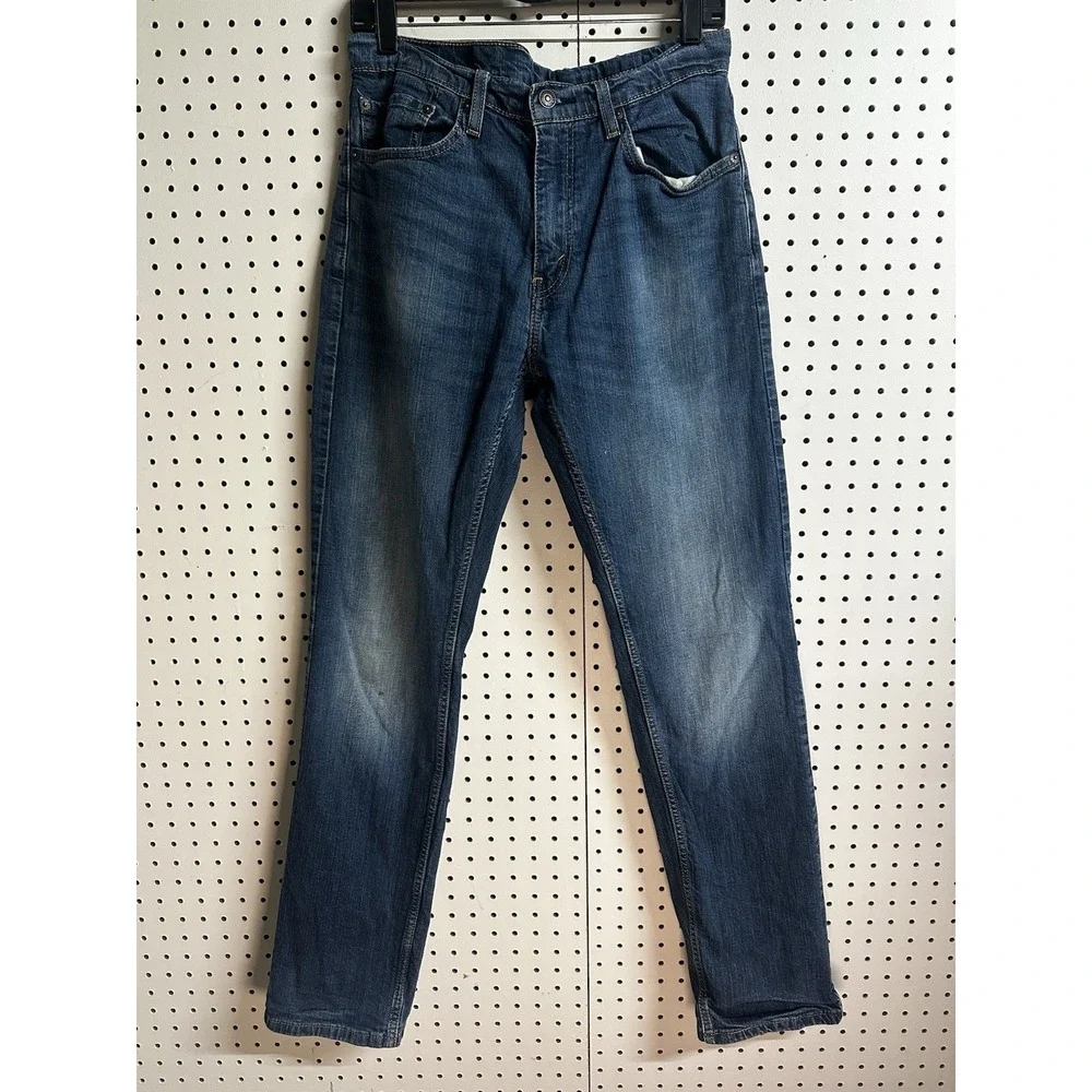 Levis 505‎ Mens 32x32 Jeans Regular Fit Straight Leg Relaxed Dark Wash Denim